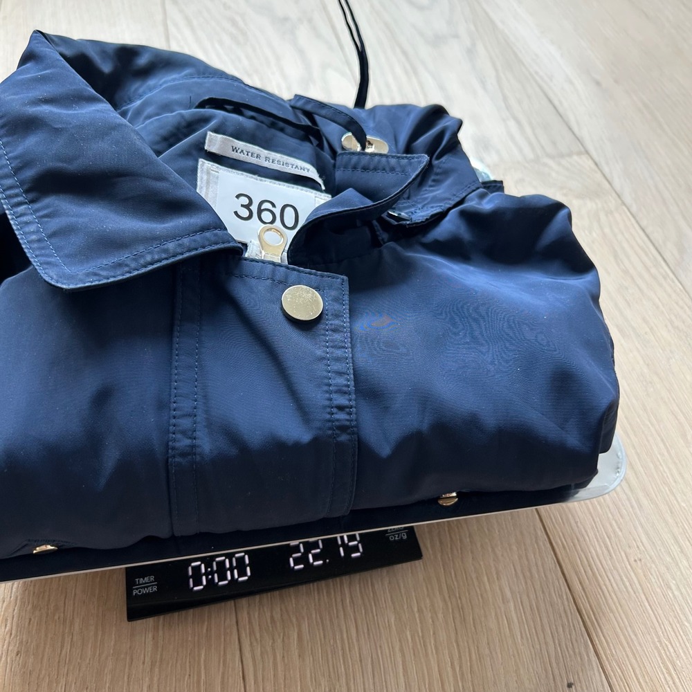 Charter Club Rain Jacket 0X Navy Blue Water Resistant Detachable Hood Classic - Picture 12 of 13